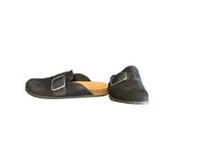 Makalu California Emmaline Black Textile Buckle Mules